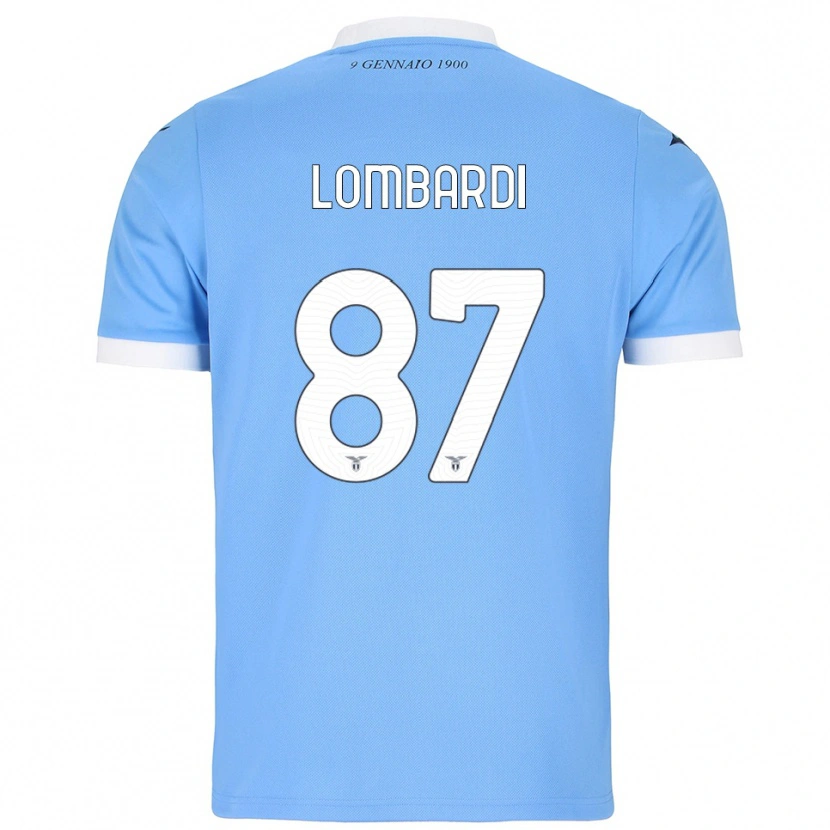 Danxen Homem Camisola Cristiano Lombardi #87 Azul Celeste Branco Principal 2025/26 Camisa