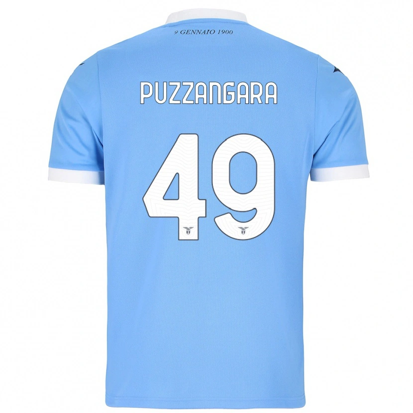 Danxen Homem Camisola Angelo Antonio Puzzangara #49 Azul Celeste Branco Principal 2025/26 Camisa