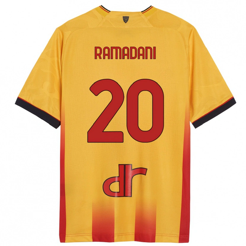 Danxen Homem Camisola Ylber Ramadani #20 Amarelo Laranja Principal 2025/26 Camisa