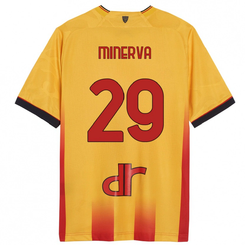 Danxen Homem Camisola Francesco Minerva #29 Amarelo Laranja Principal 2025/26 Camisa
