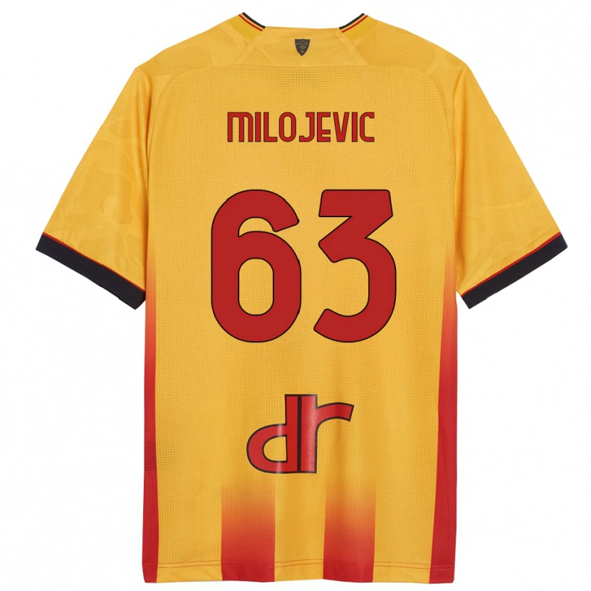 Danxen Homem Camisola Nemanja Milojevic #63 Amarelo Laranja Principal 2025/26 Camisa