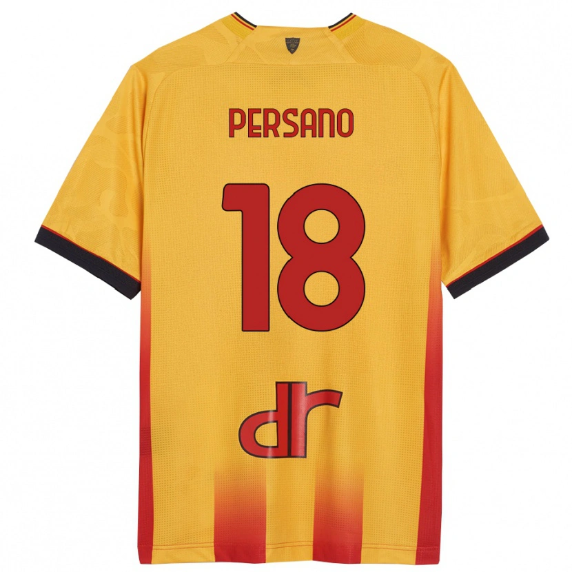 Danxen Homem Camisola Emanuele Persano #18 Amarelo Laranja Principal 2025/26 Camisa