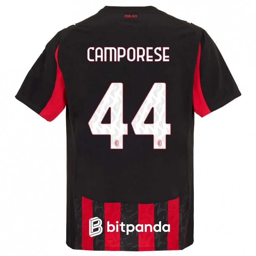 Danxen Homem Camisola Michele Camporese #44 Vermelho Preto Principal 2025/26 Camisa