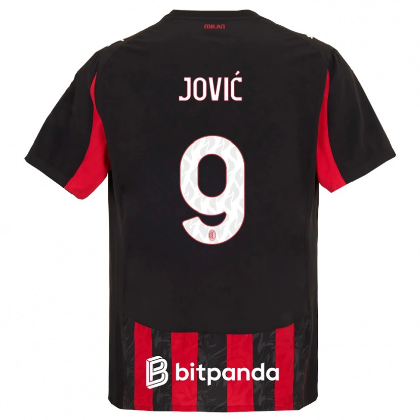 Danxen Homem Camisola Luka Jovic #9 Vermelho Preto Principal 2025/26 Camisa