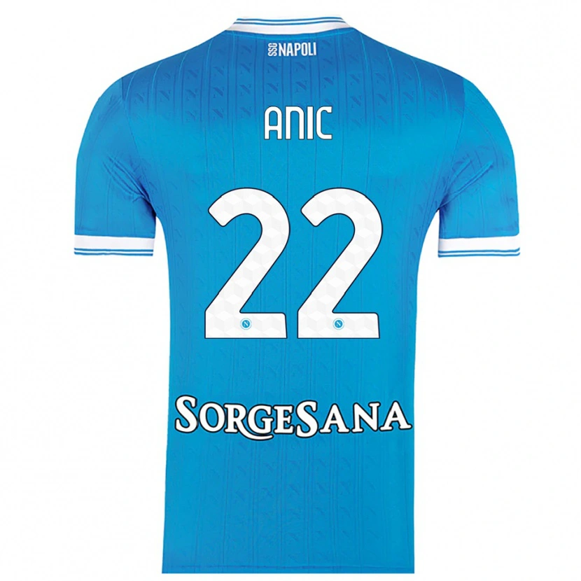 Danxen Homem Camisola Ivan Anic #22 Azul Celeste Branco Principal 2025/26 Camisa