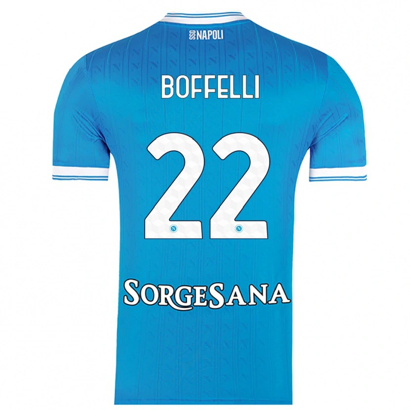 Danxen Homem Camisola Valerio Boffelli #22 Azul Celeste Branco Principal 2025/26 Camisa