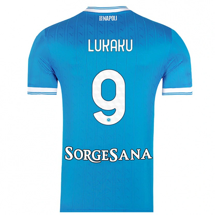 Danxen Homem Camisola Romelu Lukaku #9 Azul Celeste Branco Principal 2025/26 Camisa