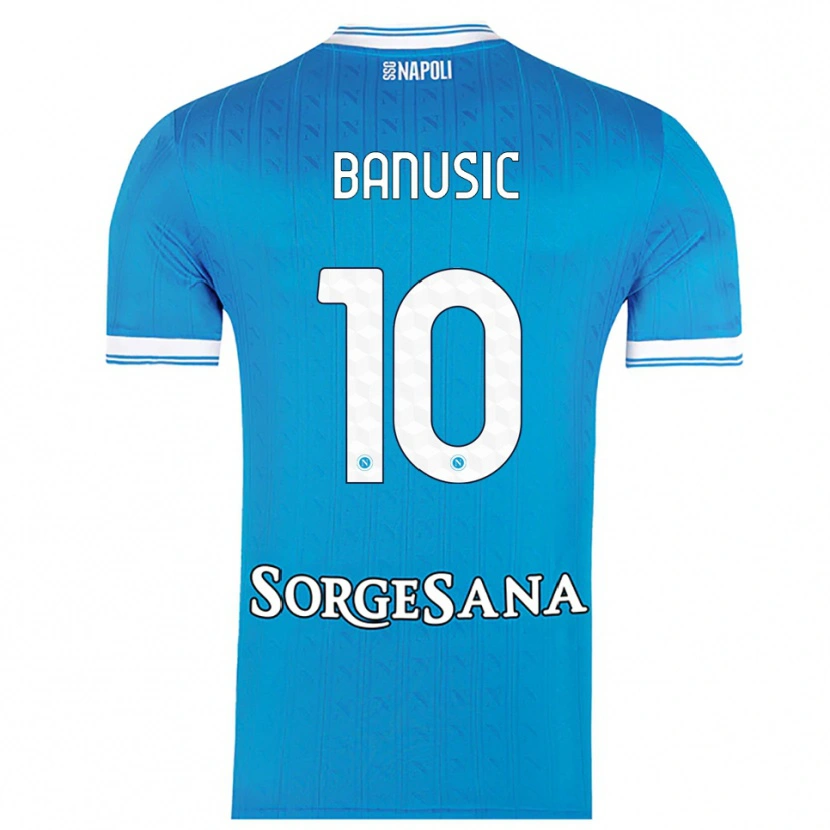 Danxen Homem Camisola Marija Banušić #10 Azul Celeste Branco Principal 2025/26 Camisa