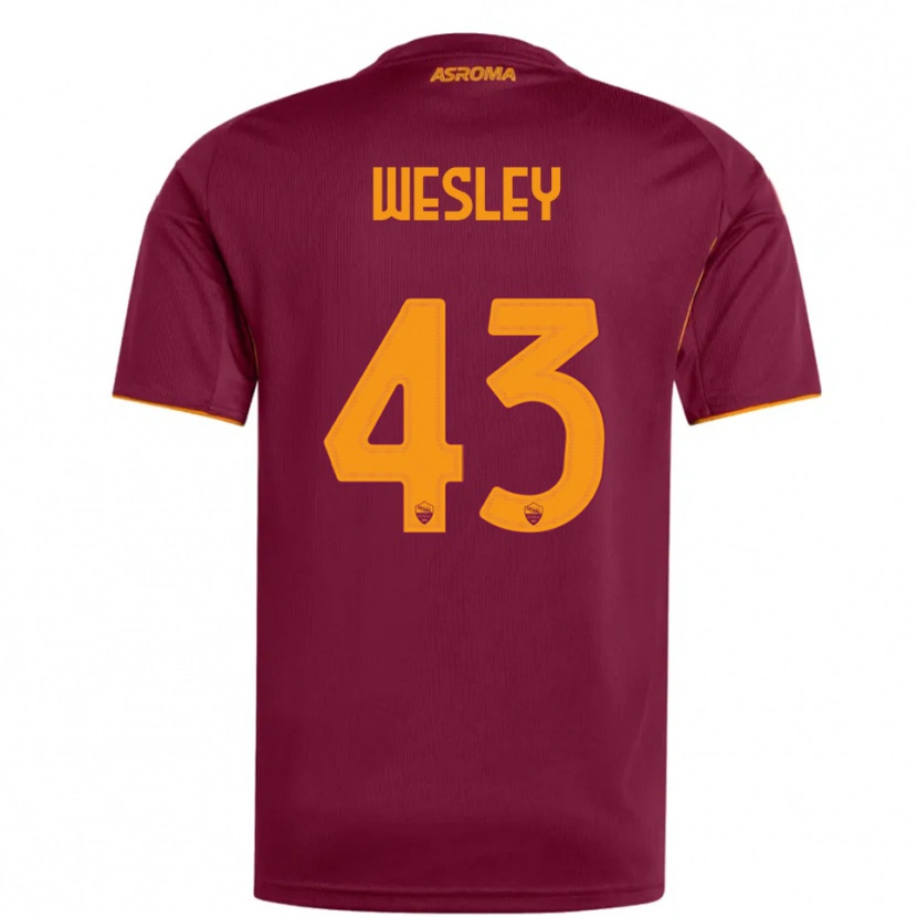 Danxen Homem Camisola Wesley #43 Borgonha Laranja Principal 2025/26 Camisa