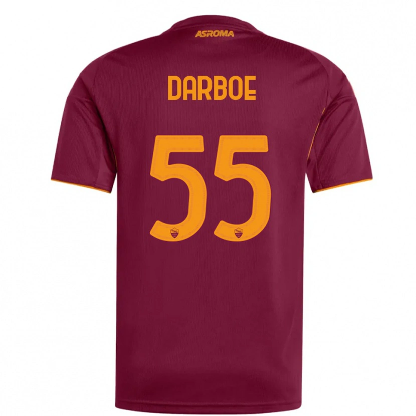 Danxen Homem Camisola Ebrima Darboe #55 Borgonha Laranja Principal 2025/26 Camisa