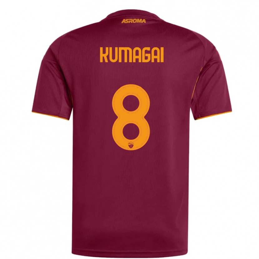 Danxen Homem Camisola Saki Kumagai #8 Borgonha Laranja Principal 2025/26 Camisa