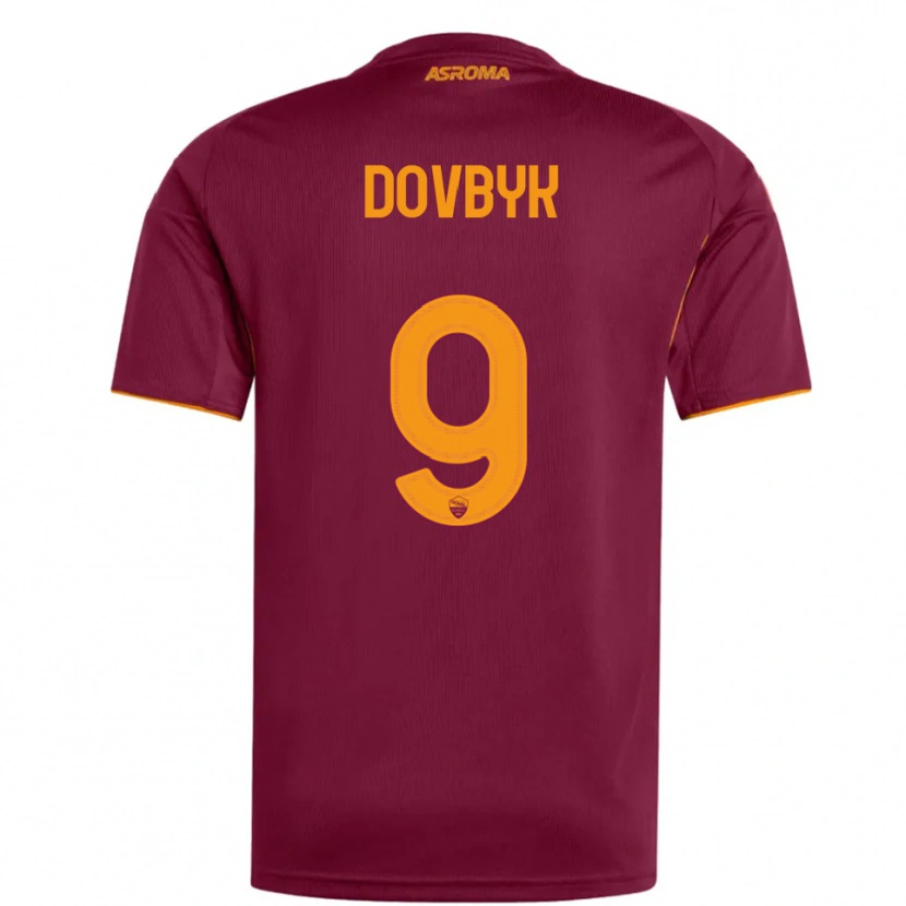 Danxen Homem Camisola Artem Dovbyk #9 Borgonha Laranja Principal 2025/26 Camisa