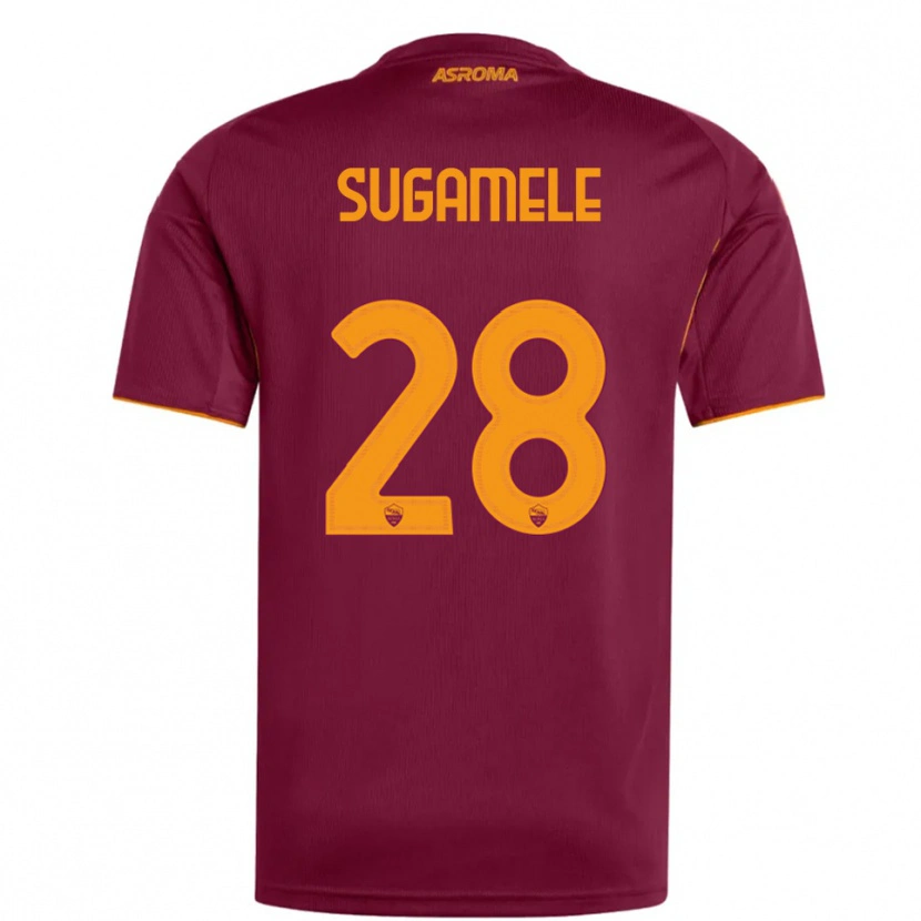 Danxen Homem Camisola Alessandro Sugamele #28 Borgonha Laranja Principal 2025/26 Camisa