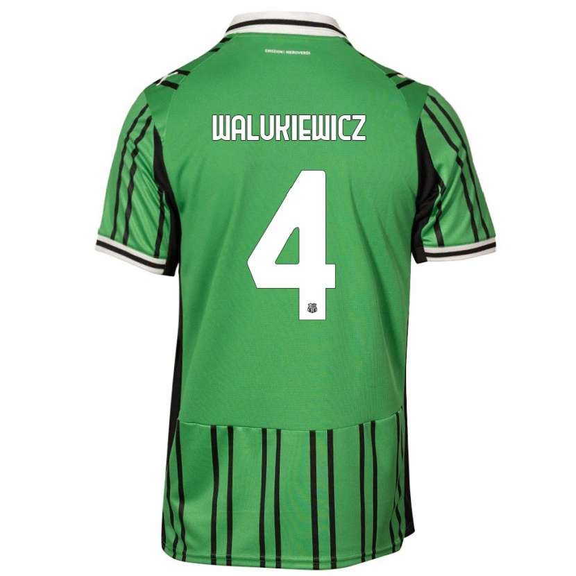 Danxen Homem Camisola Sebastian Walukiewicz #4 Verde Preto Principal 2025/26 Camisa