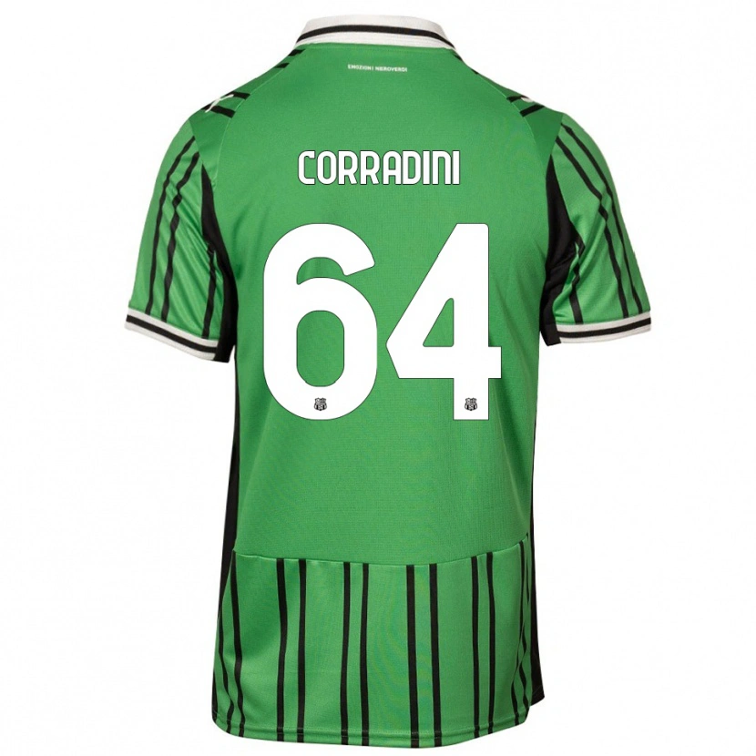 Danxen Homem Camisola Francesco Corradini #64 Verde Preto Principal 2025/26 Camisa