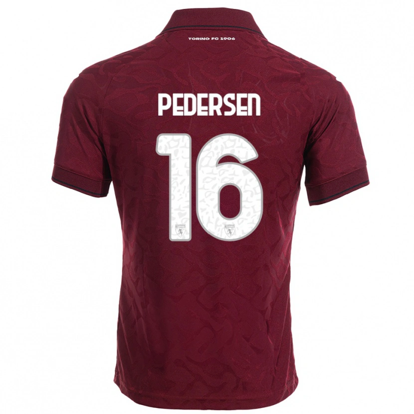 Danxen Homem Camisola Marcus Pedersen #16 Borgonha Branco Principal 2025/26 Camisa