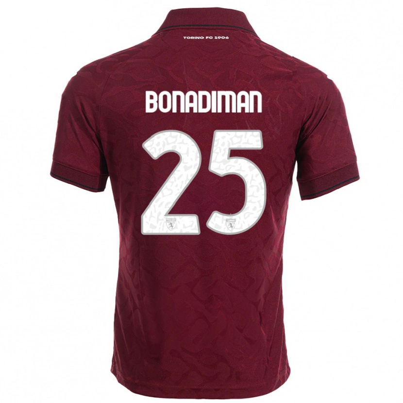 Danxen Homem Camisola Matteo Bonadiman #25 Borgonha Branco Principal 2025/26 Camisa