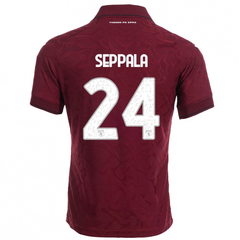 Danxen Homem Camisola Rosa Lappi-Seppälä #24 Borgonha Branco Principal 2025/26 Camisa