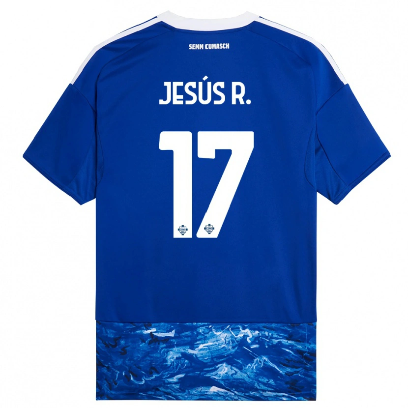 Danxen Homem Camisola Jesús Rodríguez #17 Azul Branco Principal 2025/26 Camisa