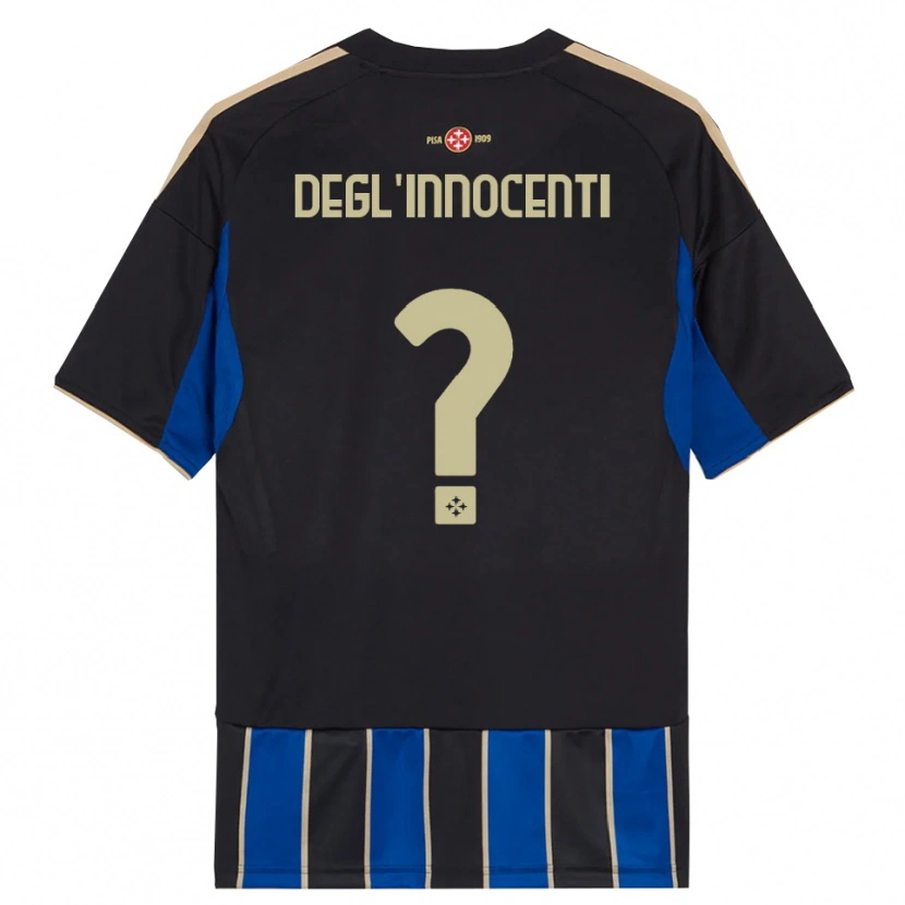 Danxen Homem Camisola Luca Degl'innocenti #0 Preto Azul Principal 2025/26 Camisa