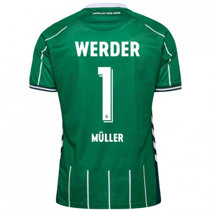 Danxen Homem Camisola Vincent Müller #1 Verde Branco Principal 2025/26 Camisa