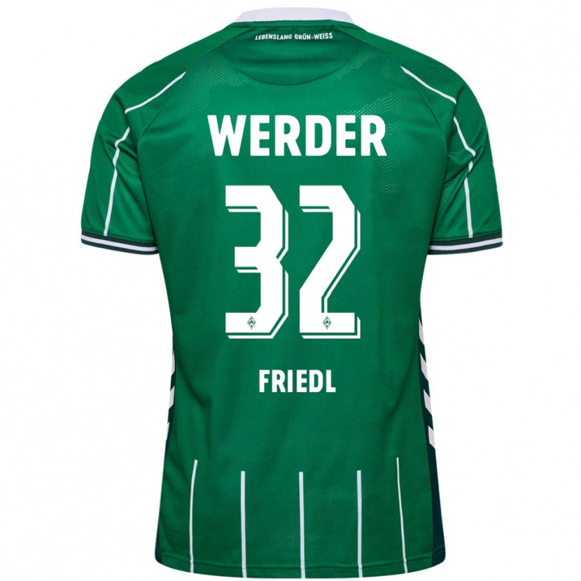 Danxen Homem Camisola Marco Friedl #32 Verde Branco Principal 2025/26 Camisa