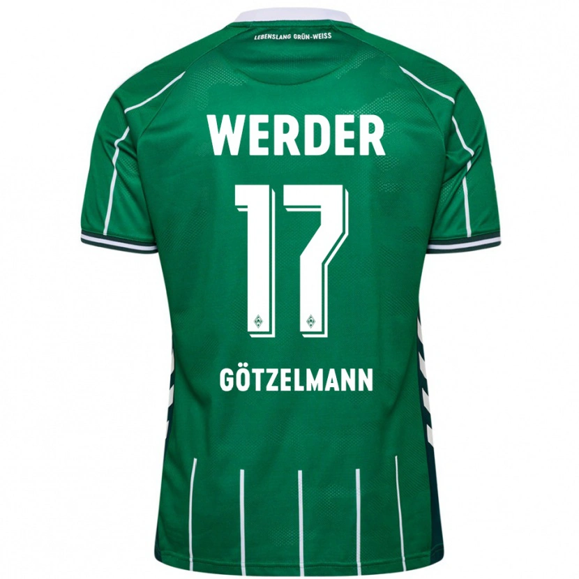 Danxen Homem Camisola Patrick Götzelmann #17 Verde Branco Principal 2025/26 Camisa