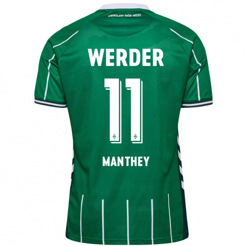 Danxen Homem Camisola Kevin Manthey #11 Verde Branco Principal 2025/26 Camisa