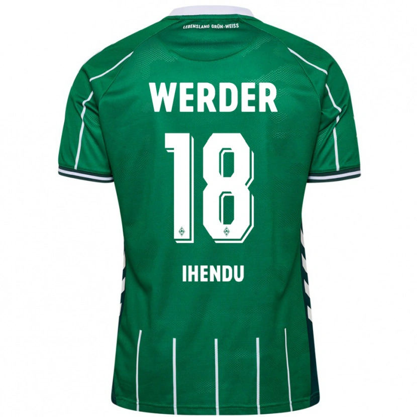 Danxen Homem Camisola Daniel Ihendu #18 Verde Branco Principal 2025/26 Camisa