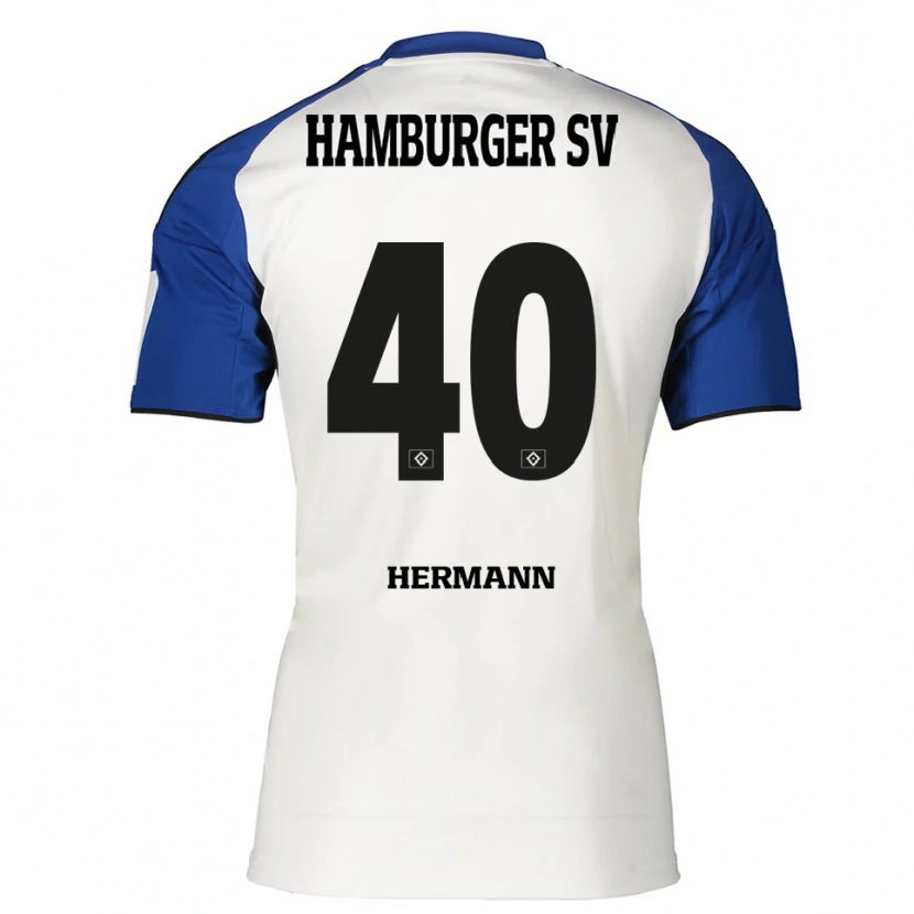 Danxen Homem Camisola Hannes Hermann #40 Branco Azul Principal 2025/26 Camisa