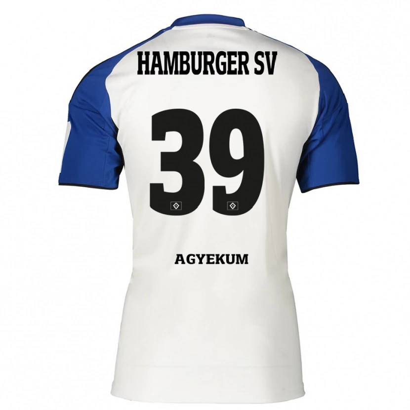 Danxen Homem Camisola Joel Agyekum #39 Branco Azul Principal 2025/26 Camisa