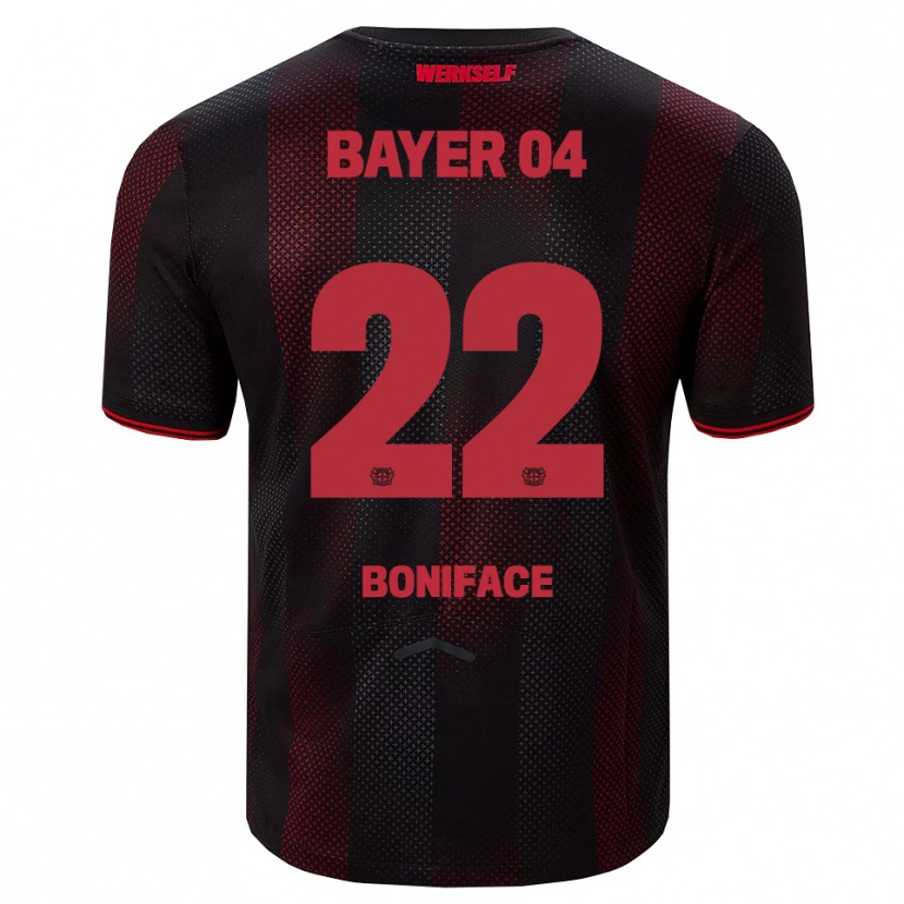 Danxen Homem Camisola Victor Boniface #22 Preto Vermelho Principal 2025/26 Camisa