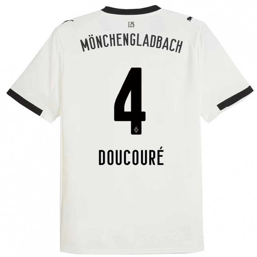 Danxen Homem Camisola Mamadou Doucoure #4 Branco Preto Principal 2025/26 Camisa