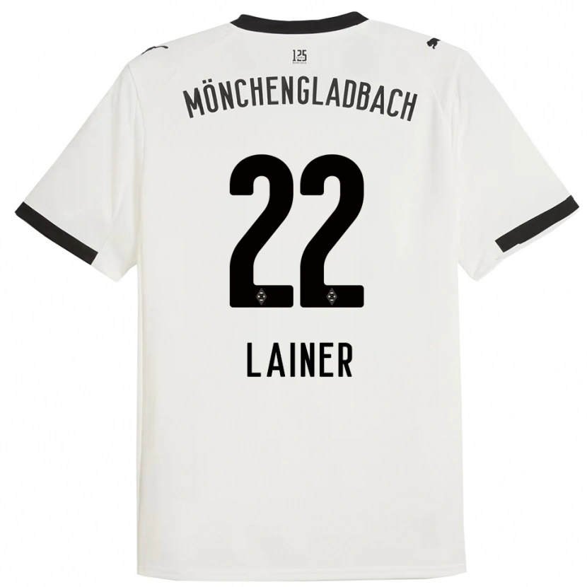 Danxen Homem Camisola Stefan Lainer #22 Branco Preto Principal 2025/26 Camisa