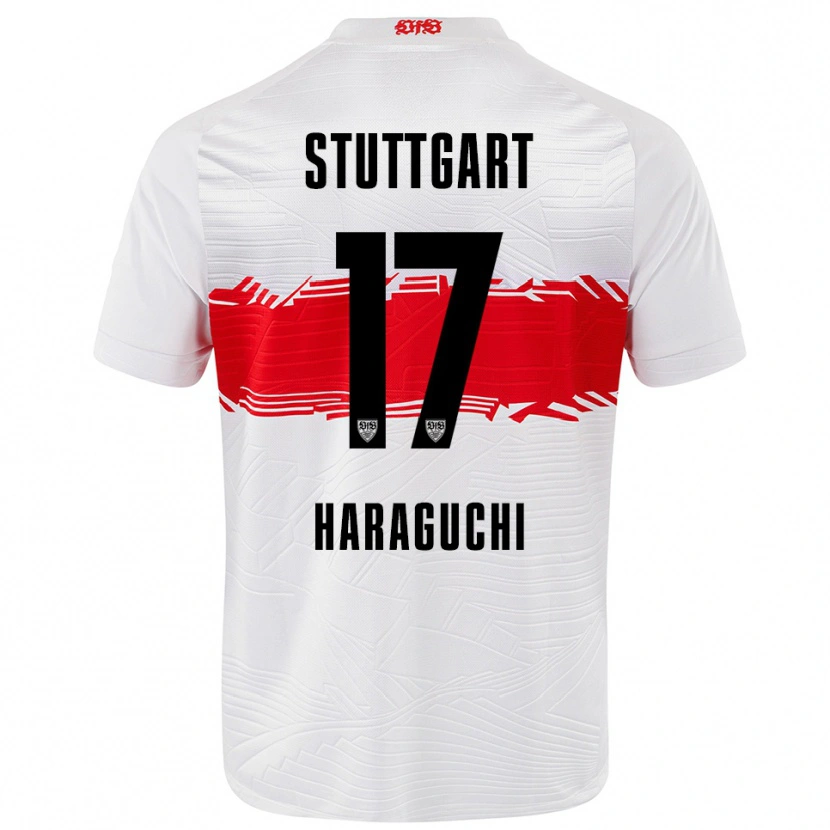 Danxen Homem Camisola Genki Haraguchi #17 Branco Vermelho Principal 2025/26 Camisa