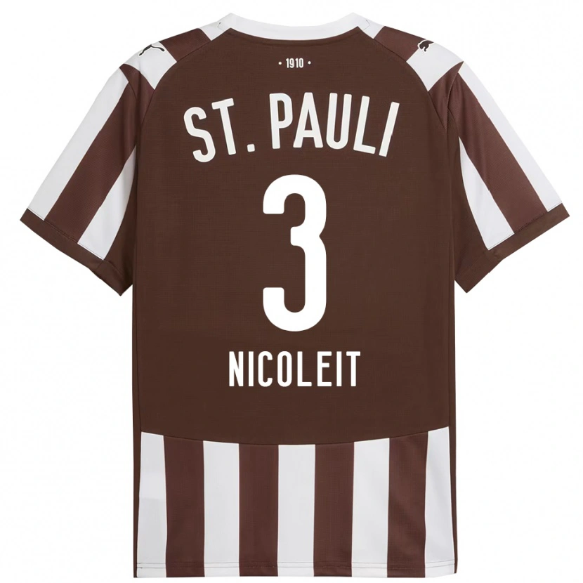 Danxen Homem Camisola Gianna Nicoleit #3 Café Branco Principal 2025/26 Camisa