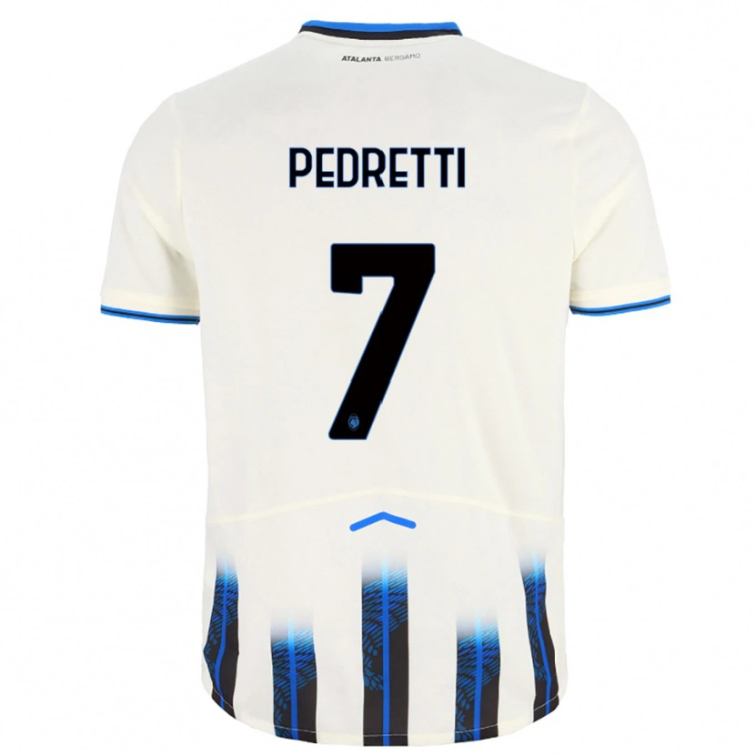 Danxen Homem Camisola Mattia Pedretti #7 Branco Azul Alternativa 2025/26 Camisa