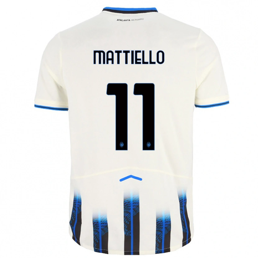 Danxen Homem Camisola Federico Mattiello #11 Branco Azul Alternativa 2025/26 Camisa