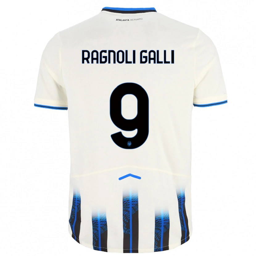 Danxen Homem Camisola Federico Ragnoli Galli #9 Branco Azul Alternativa 2025/26 Camisa