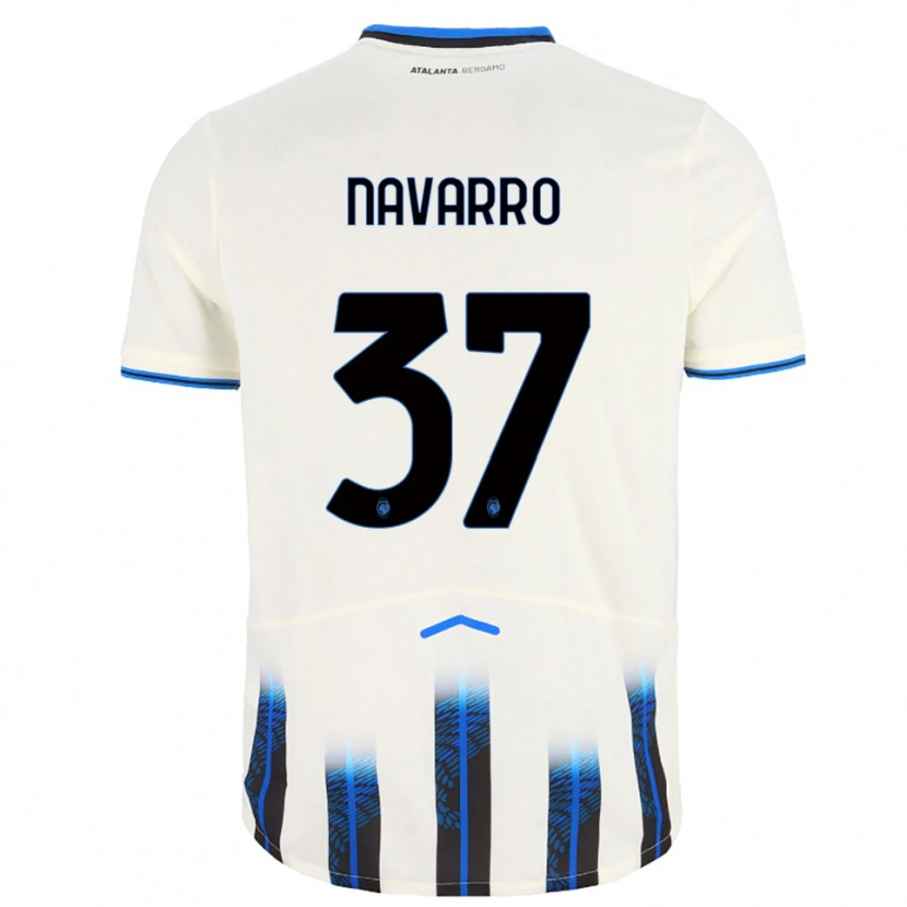 Danxen Homem Camisola Albert Navarro #37 Branco Azul Alternativa 2025/26 Camisa