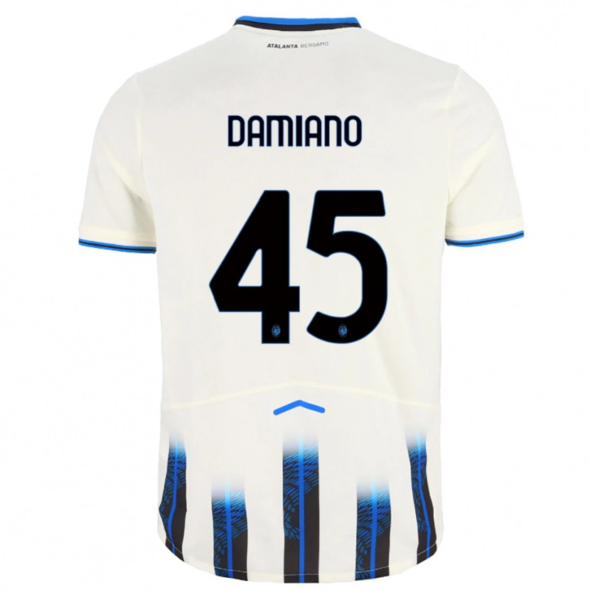 Danxen Homem Camisola Vincenzo Damiano #45 Branco Azul Alternativa 2025/26 Camisa