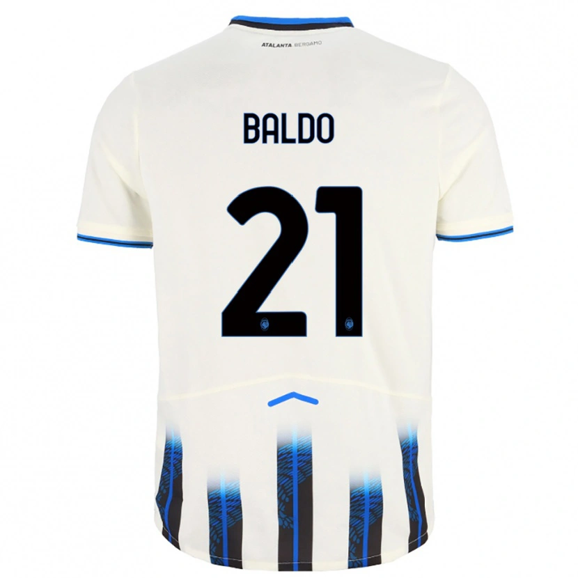 Danxen Homem Camisola Nicolò Baldo #21 Branco Azul Alternativa 2025/26 Camisa