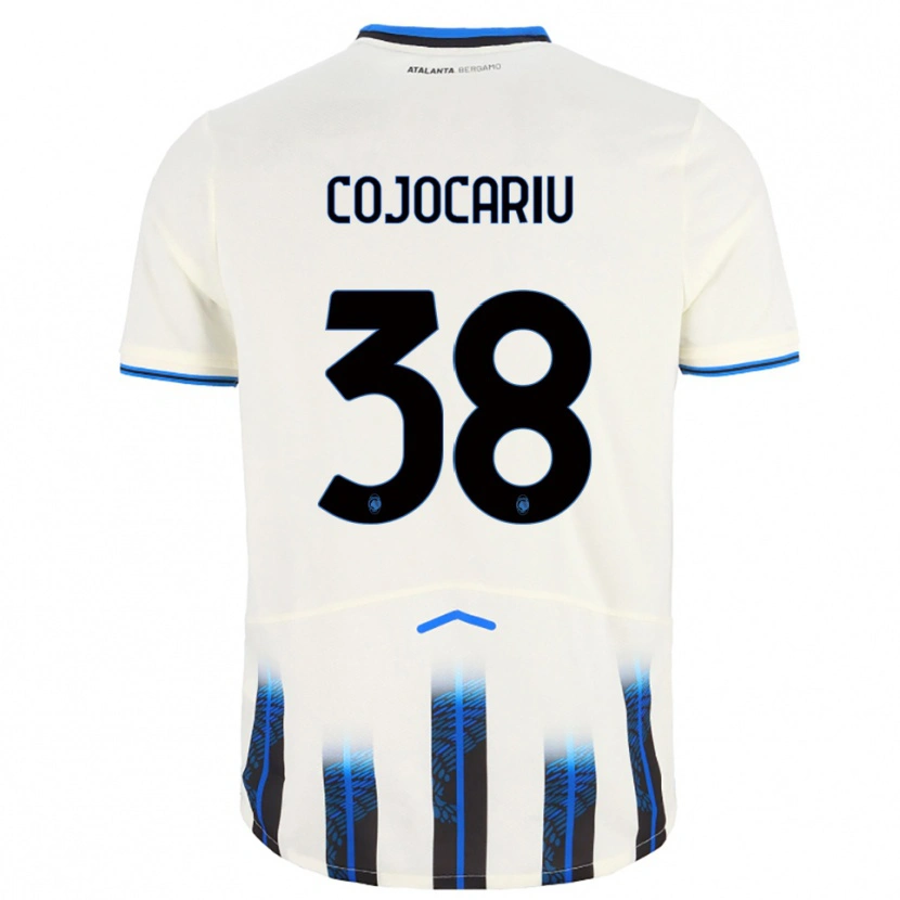 Danxen Homem Camisola Raul Cojocariu #38 Branco Azul Alternativa 2025/26 Camisa