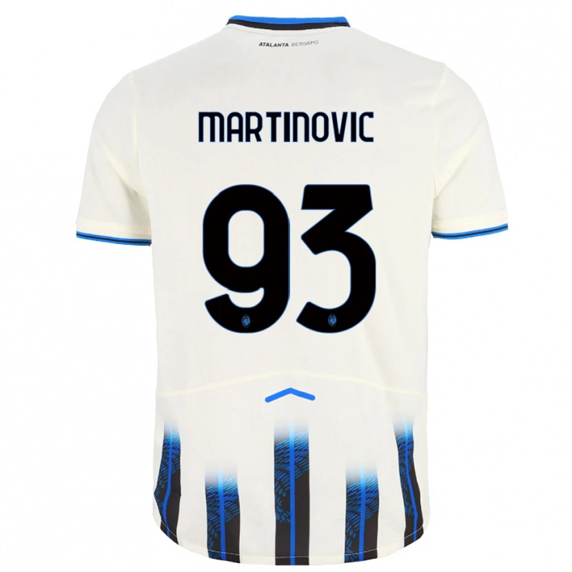 Danxen Homem Camisola Melania Martinovic #93 Branco Azul Alternativa 2025/26 Camisa
