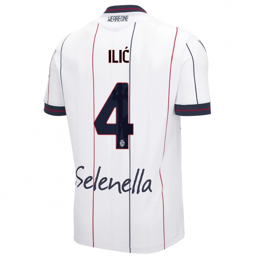 Danxen Homem Camisola Mihajlo Ilić #4 Branco Azul Royal Alternativa 2025/26 Camisa