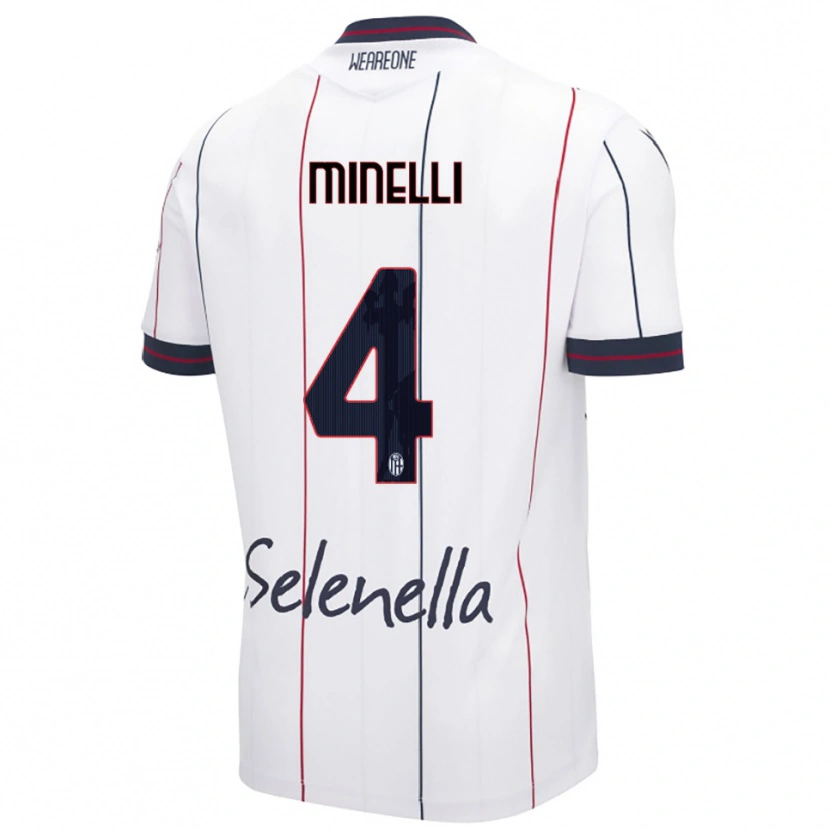 Danxen Homem Camisola Leo Minelli #4 Branco Azul Royal Alternativa 2025/26 Camisa