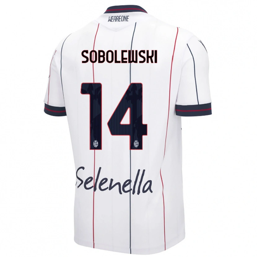 Danxen Homem Camisola Konrad Sobolewski #14 Branco Azul Royal Alternativa 2025/26 Camisa