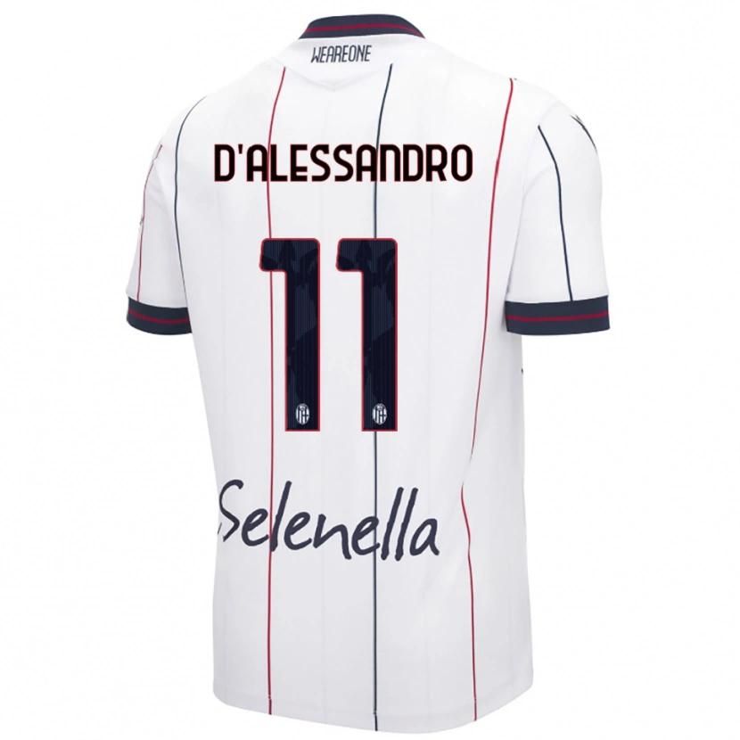 Danxen Homem Camisola Giuliano D'alessandro #11 Branco Azul Royal Alternativa 2025/26 Camisa