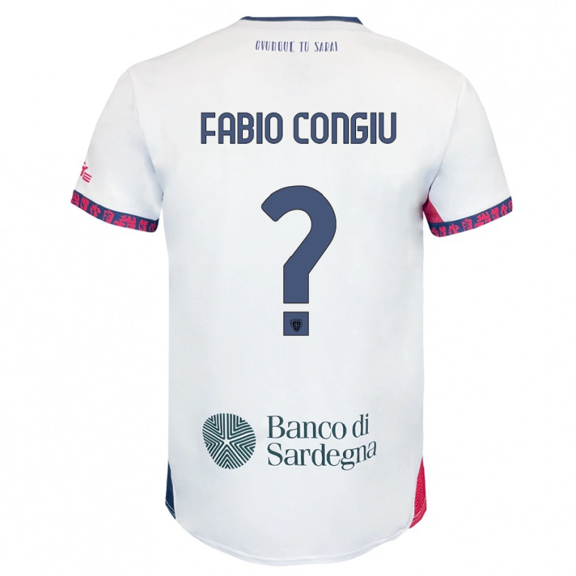 Danxen Homem Camisola Fabio Congiu #0 Branco Marinho Vermelho Alternativa 2025/26 Camisa