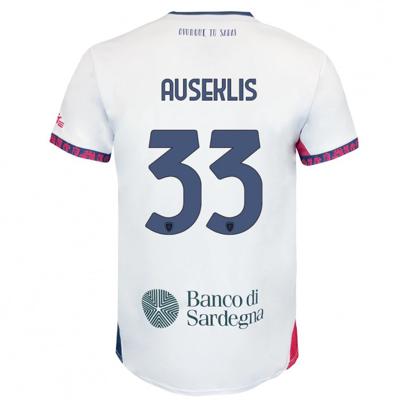 Danxen Homem Camisola Henrijs Auseklis #33 Branco Marinho Vermelho Alternativa 2025/26 Camisa